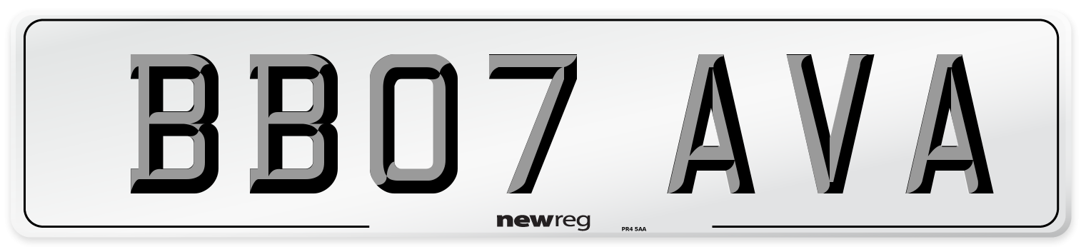 BB07 AVA Number Plate from New Reg